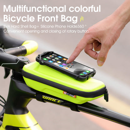 WEST BIKING YP0707263 Cycling EVA Bicycle Waterproof Front Frame Top Tube Handlebar Bag Case with Phone Holder