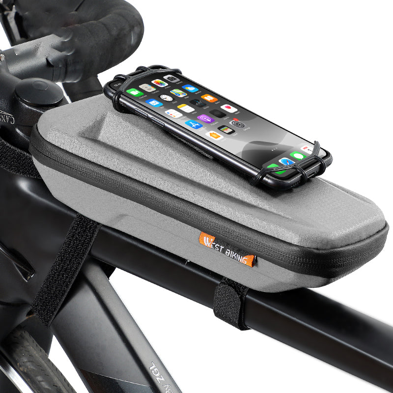 WEST BIKING YP0707263 Cycling EVA Bicycle Waterproof Front Frame Top Tube Handlebar Bag Case with Phone Holder