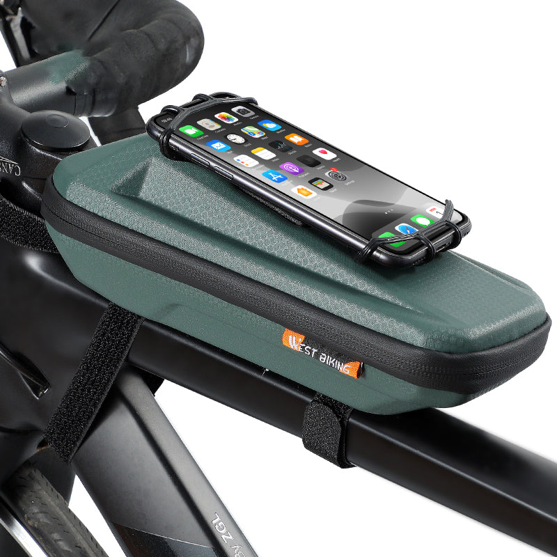 WEST BIKING YP0707263 Cycling EVA Bicycle Waterproof Front Frame Top Tube Handlebar Bag Case with Phone Holder