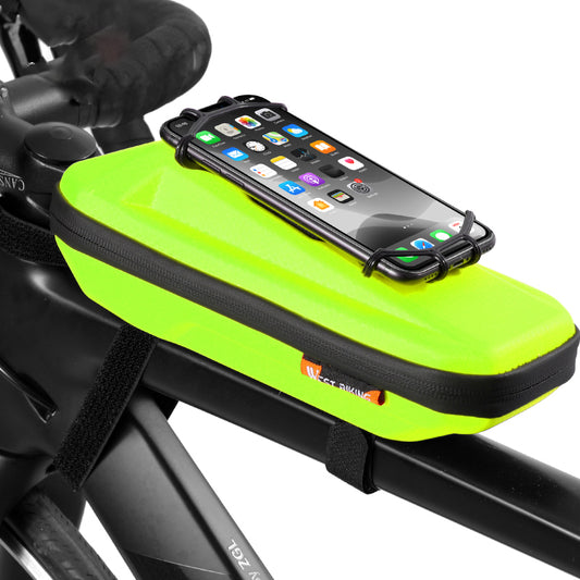 WEST BIKING YP0707263 Cycling EVA Bicycle Waterproof Front Frame Top Tube Handlebar Bag Case with Phone Holder