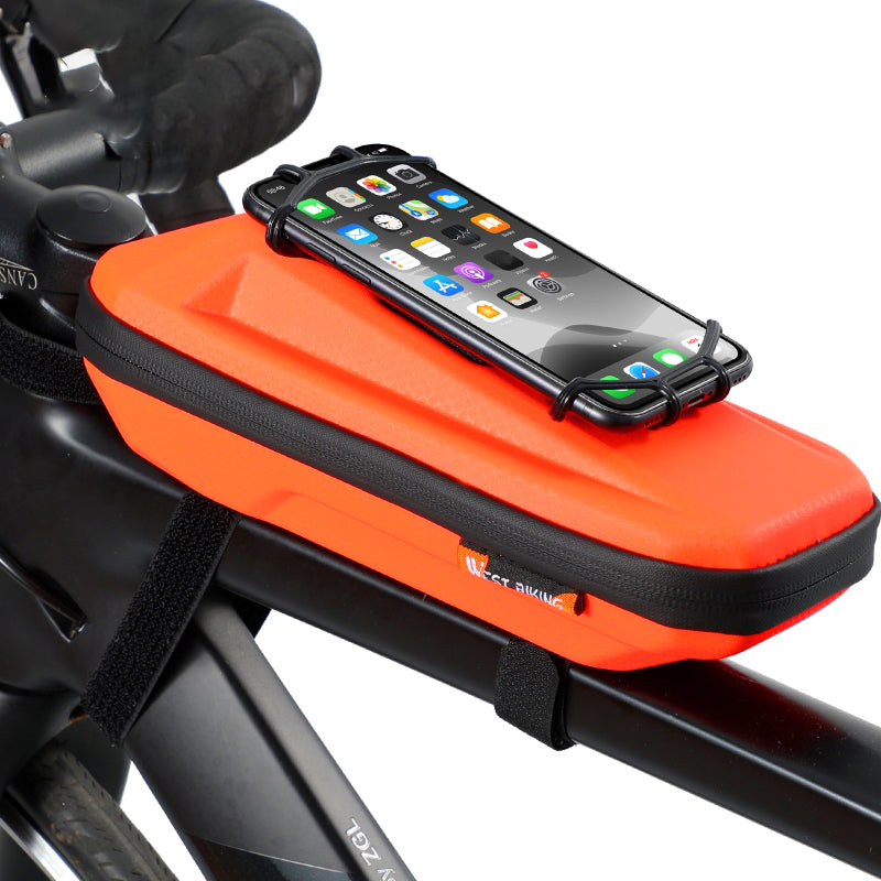 WEST BIKING YP0707263 Cycling EVA Bicycle Waterproof Front Frame Top Tube Handlebar Bag Case with Phone Holder