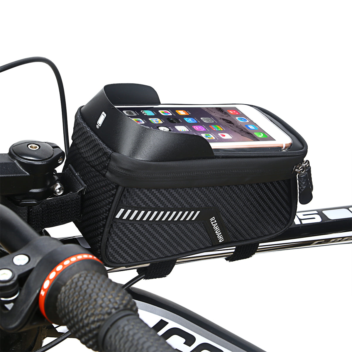 Bike Top Tube Waterproof Bag Bicycle Cycling 7-inch Phone Touchscreen Visor Pouch Storage Bag