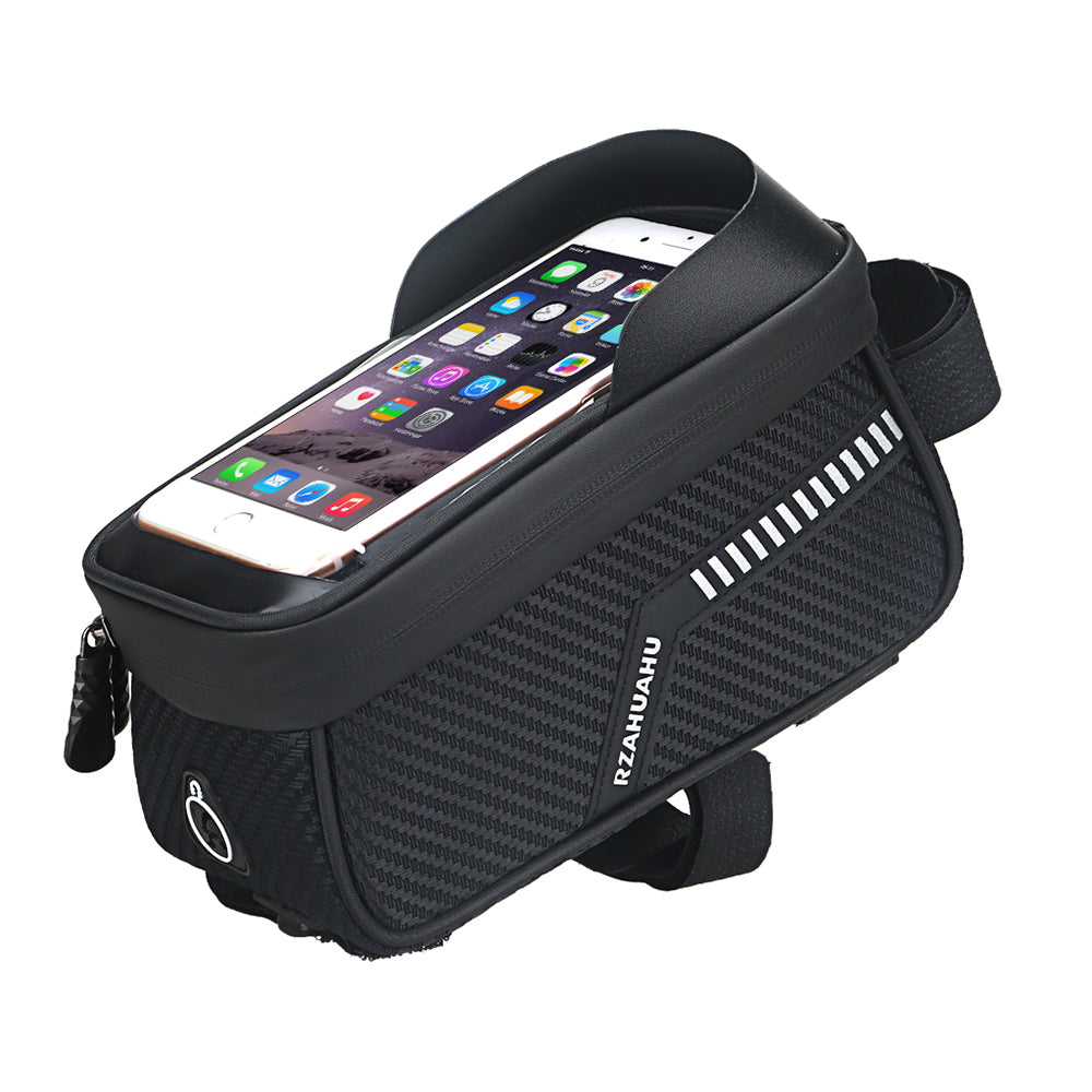 Bike Top Tube Waterproof Bag Bicycle Cycling 7-inch Phone Touchscreen Visor Pouch Storage Bag