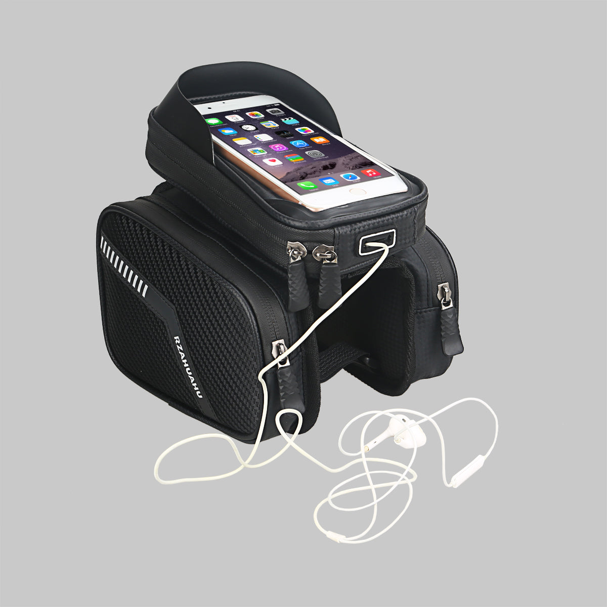 RZAHUAHU Waterproof Cycling Bike Front Frame Bag Touch Screen Visor Phone Pouch Bicycle Top Tube Storage Bag