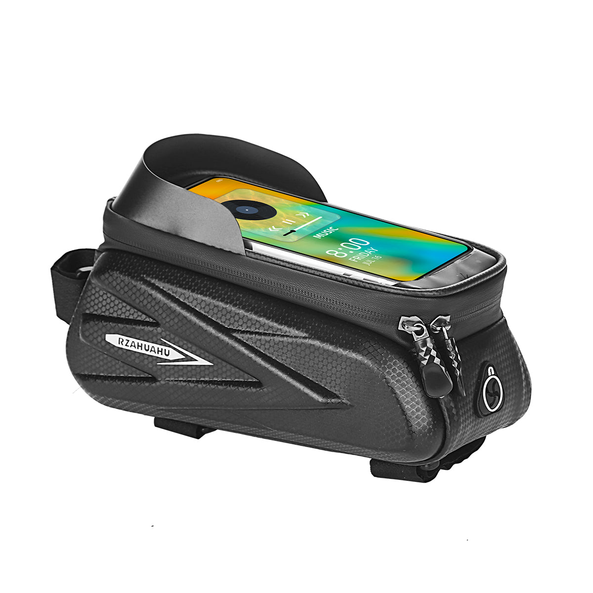 RZAHUAHU MTB Road Bicycle Top Tube Bag Waterproof EVA Hard Shell Bike Front Beam Touch Screen 7.2 inch Phone Holder Storage Bag