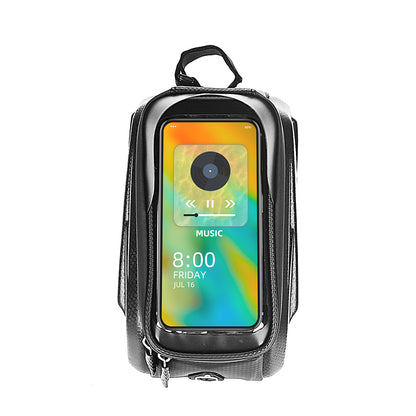 RZAHUAHU MTB Road Bicycle Top Tube Bag Waterproof EVA Hard Shell Bike Front Beam Touch Screen 7.2 inch Phone Holder Storage Bag