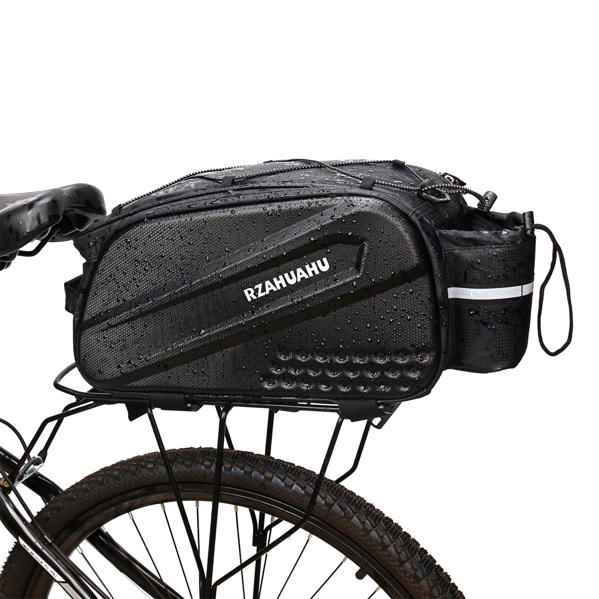 RZAHUAHU 12L Bicycle Bike Waterproof EVA Rear Rack Tail Pannier Pack Cycling Bottle Holder Storage Bag