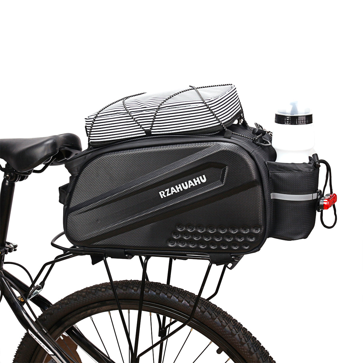 RZAHUAHU 12L Bicycle Bike Waterproof EVA Rear Rack Tail Pannier Pack Cycling Bottle Holder Storage Bag