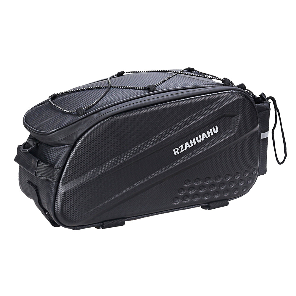 RZAHUAHU 12L Bicycle Bike Waterproof EVA Rear Rack Tail Pannier Pack Cycling Bottle Holder Storage Bag