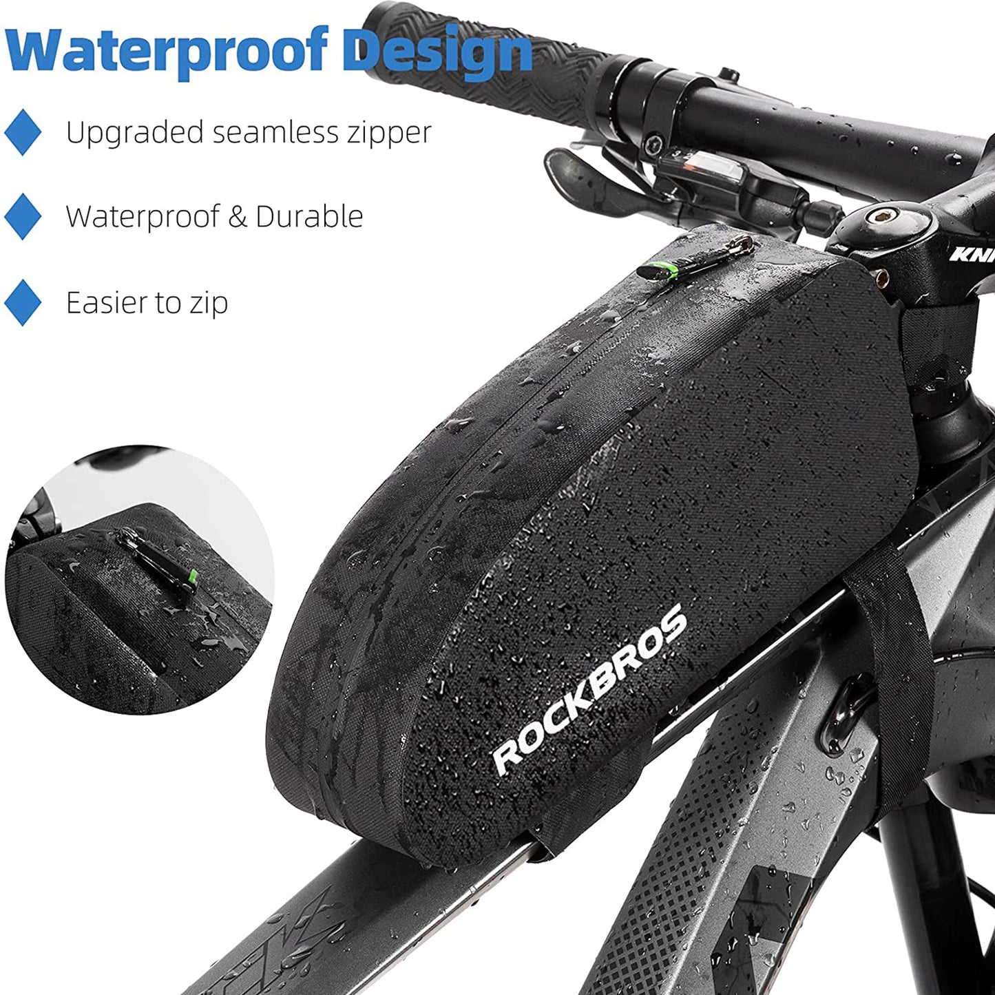 ROCKBROS Bicycle Bag Waterproof Cycling Top Front Tube Frame Bag MTB Road Bicycle Pannier Case