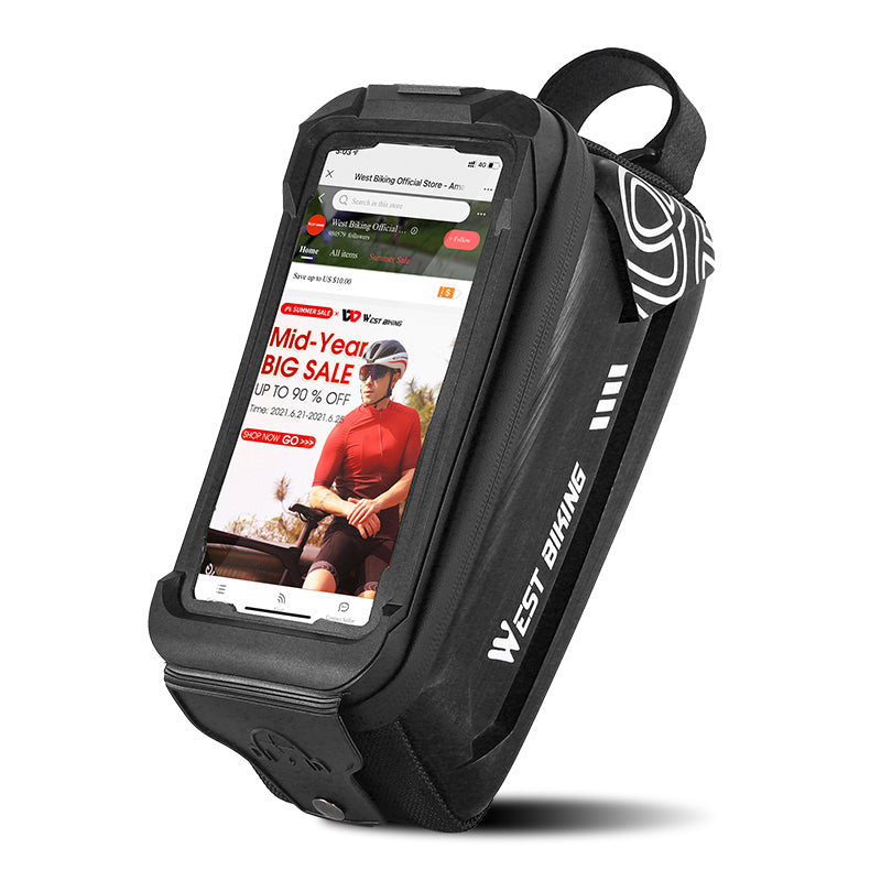 WEST BIKING YP0707275 2.5L Bike Bicycle Top Tube Bag Front Beam Touch Screen Phone Holder Storage Bag