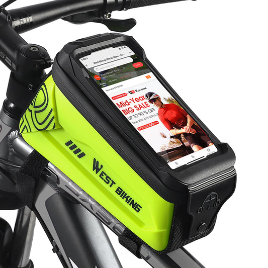 WEST BIKING YP0707275 2.5L Bike Bicycle Top Tube Bag Front Beam Touch Screen Phone Holder Storage Bag