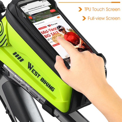 WEST BIKING YP0707275 2.5L Bike Bicycle Top Tube Bag Front Beam Touch Screen Phone Holder Storage Bag