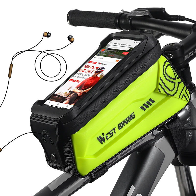 WEST BIKING YP0707275 2.5L Bike Bicycle Top Tube Bag Front Beam Touch Screen Phone Holder Storage Bag