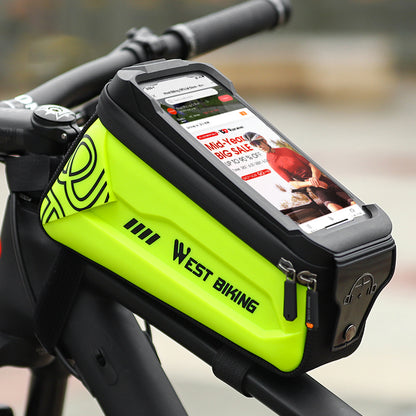 WEST BIKING YP0707275 2.5L Bike Bicycle Top Tube Bag Front Beam Touch Screen Phone Holder Storage Bag