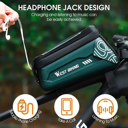 WEST BIKING YP0707275 2.5L Bike Bicycle Top Tube Bag Front Beam Touch Screen Phone Holder Storage Bag