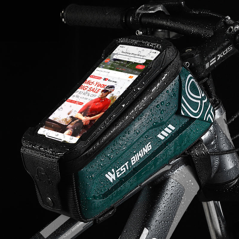 WEST BIKING YP0707275 2.5L Bike Bicycle Top Tube Bag Front Beam Touch Screen Phone Holder Storage Bag