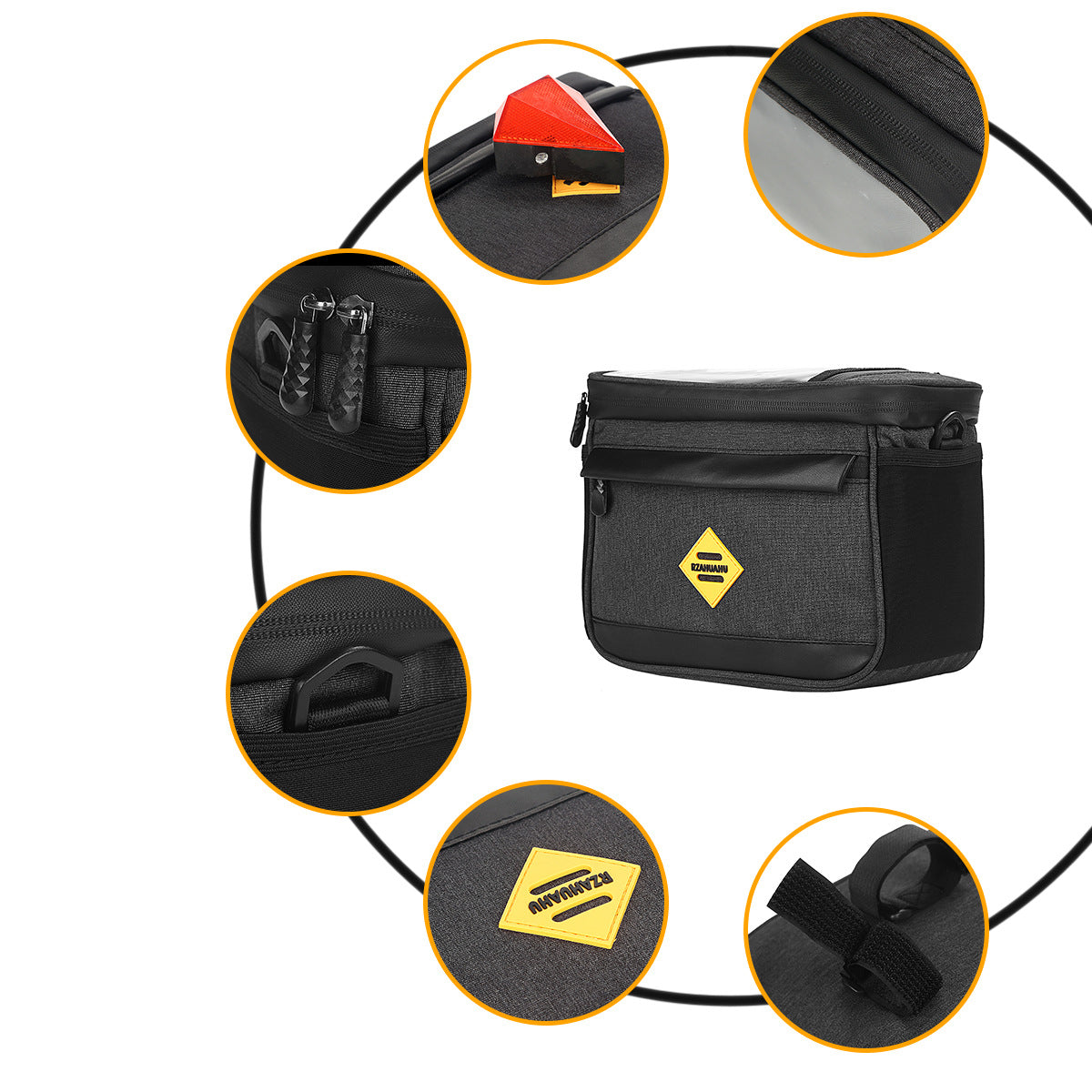 RZAHUAHU YA429 4.5L Waterproof Front Tube Cycling Bag MTB Bike Handlebar Thermal Insulation Bag