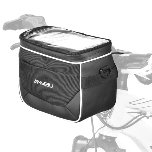 ANMEILU 7020 Bike Handlebar Bag Bicycle Front Bag Pack Messenger Bag 6.5'' Cell Phone Storage Bag with Clear Touch Screen and Shoulder Strap