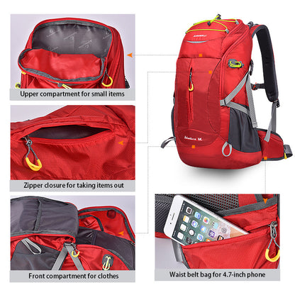 ANMEILU 1040 Waterproof 40L Outdoor Camping Hiking Backpack Breathable Rucksack with Survival Whistle