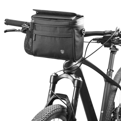 WHEEL UP D47 Bicycle Front Tube Bag Multifunction Bike Frame Bag Shoulder Bag Cycling Accessories with Clear Touch Screen and Kickstand Holder