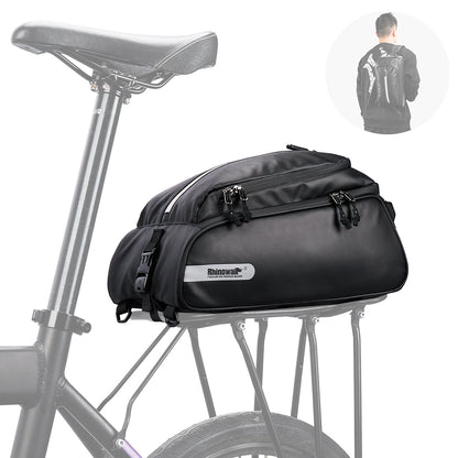 RHINOWALK RK6203 Waterproof Bike Trunk Bag 12L Multifunction Bike Rack Bag Bicycle Rack Pannier Bag Sling Bag Chest Bag