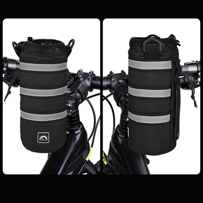 YSANAM YS013 Bike Handlebar Front Water Bottle Bag Insulation Drawstring Bottle Holder Bag with Shoulder Strap