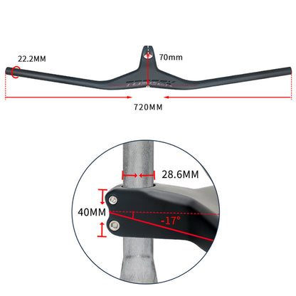 TOSEEK One-Piece Full Carbon Fiber Handlebar (70*720mm)