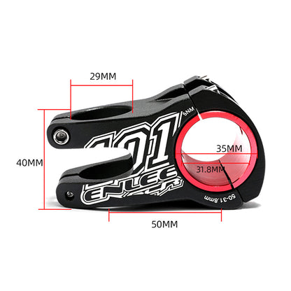 ENLEE 31.8-35 x 50mm Aluminum Alloy Bike Stem Mountain Bike Hollow MTB Bicycle Short Handlebar Stems Heightening Stems Cycling Parts