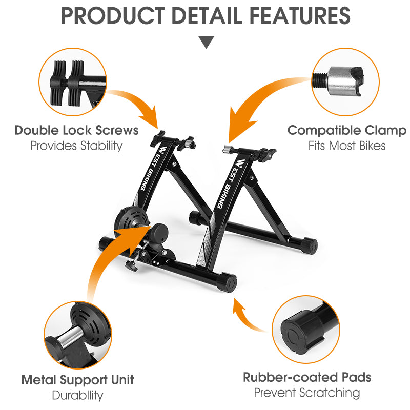 WEST BIKING YP1402008 Indoor Exercise Bike Trainer Roller Home Training Magnetic Resistance Bicycle Trainer Cycling Fitness Workout Tool