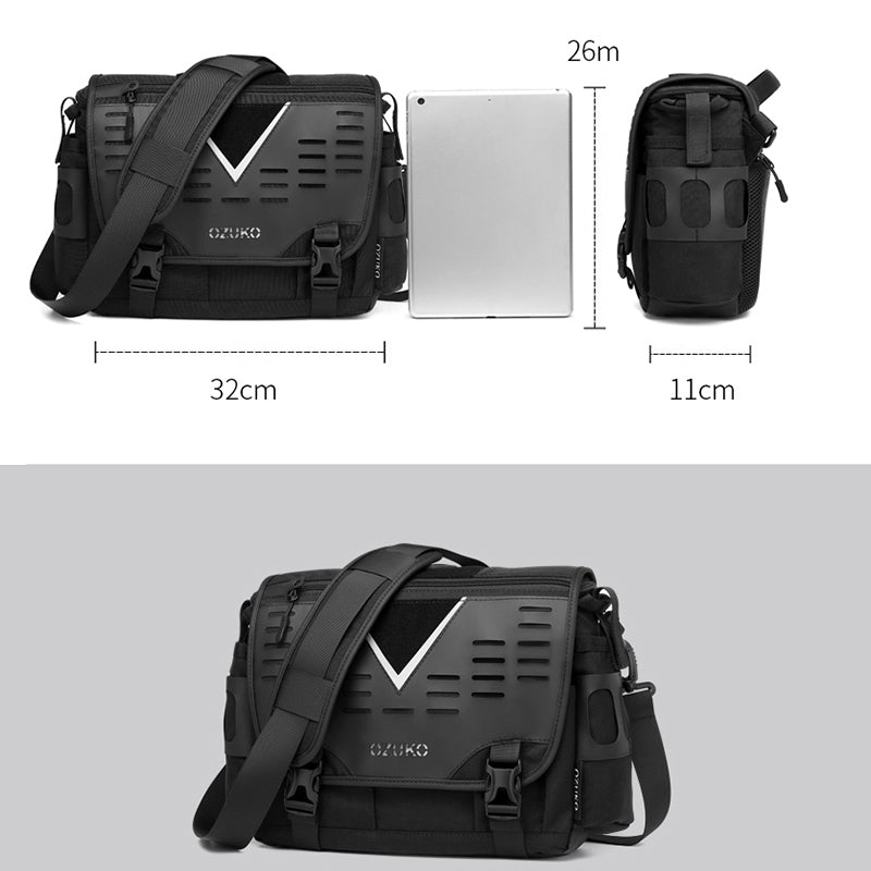 Ozuko 9483 Men's Messenger Bag Crossbody Bag Fashionable Travel Bag Water-resistant Travel Kit