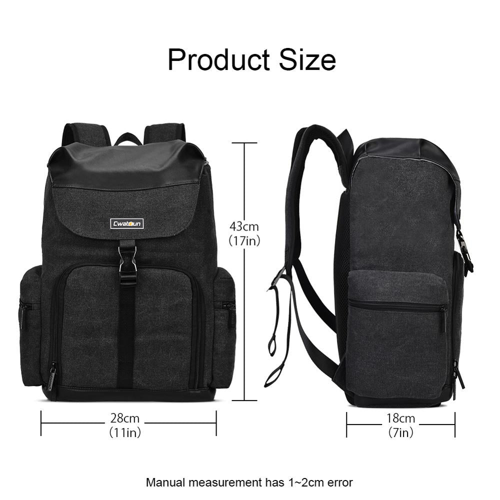 CADEN M8 for Nikon Canon Sony Large Capacity Canvas Shoulder Bag DSLR Camera Lens Tripod Backpack