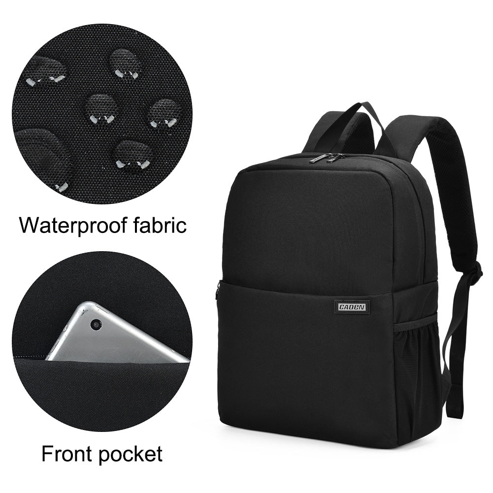 CADEN L4 Anti-Theft and Waterproof Camera Backpack SLR/DSLR Camera Backpack Leisure Travel Bag with Tripod Fastener - Size L 35x18x45cm