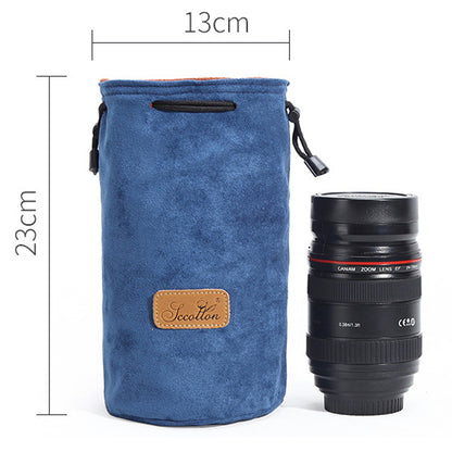 JCCOTTON FB-00001 For Canon Nikon Sony Wear-resistant Drawstring Bag Camera Lens Protection Sleeve Pouch, Size: M