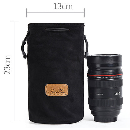 JCCOTTON FB-00001 For Canon Nikon Sony Wear-resistant Drawstring Bag Camera Lens Protection Sleeve Pouch, Size: M