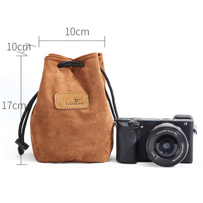 JCCOTTON FB-00001 for Canon Nikon DSLR Camera Bag  Shockproof Drawstring Lens Carrying Bag, Square/Size S