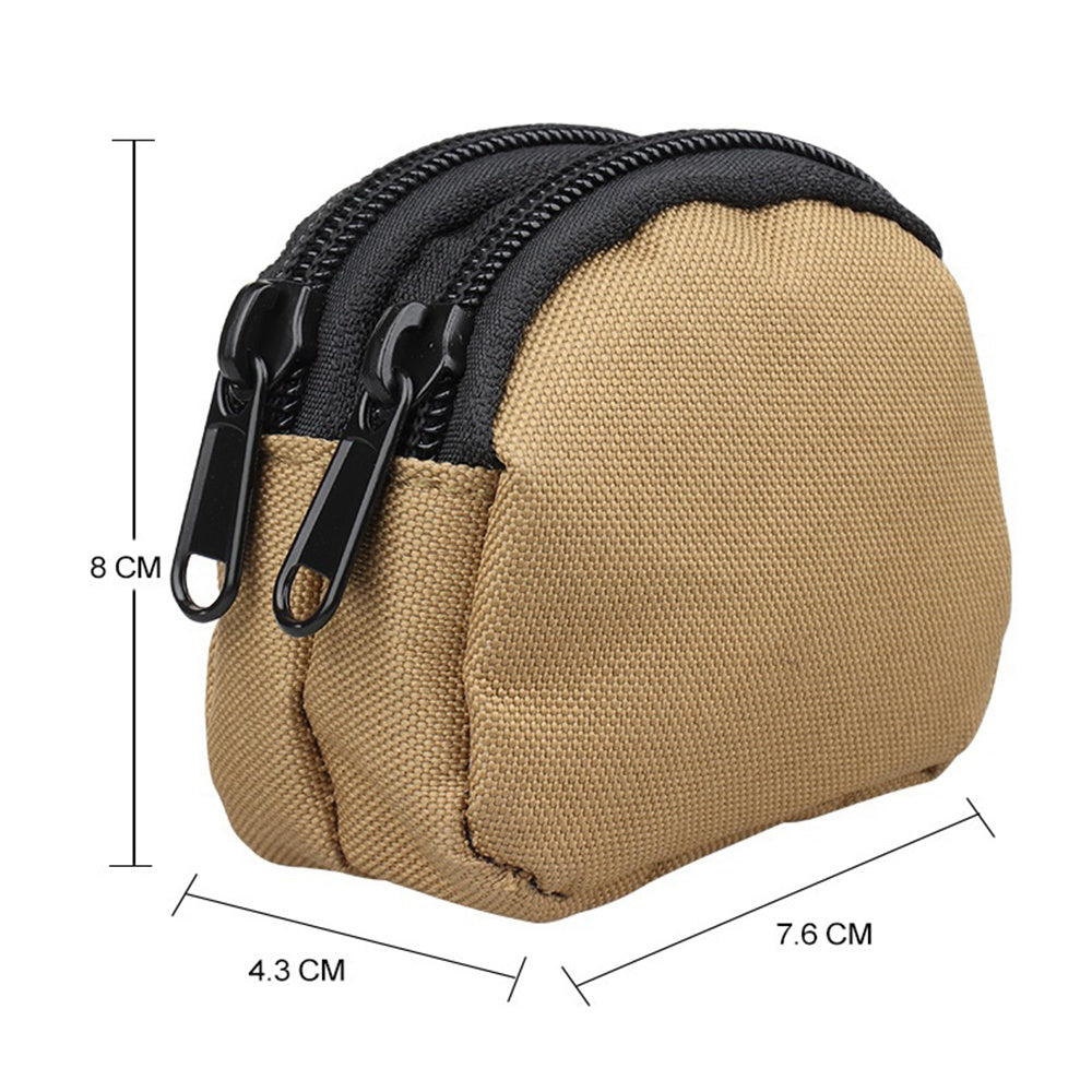 H25 Outdoor Tactical Sports Waist Bag Dual Pockets 1000D Nylon Mini Coin Keys Storage Pouch