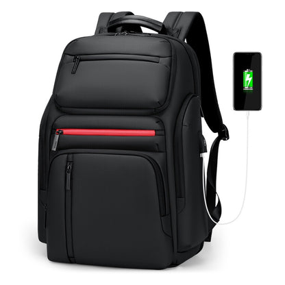 ROWE R-5068 17-inch Laptop Backpack Business Men Waterproof Shoulder Bag with External USB Port