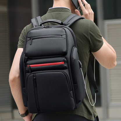 ROWE R-5068 17-inch Laptop Backpack Business Men Waterproof Shoulder Bag with External USB Port