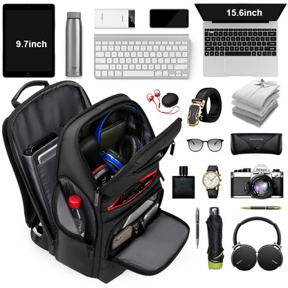 ROWE R-5068 17-inch Laptop Backpack Business Men Waterproof Shoulder Bag with External USB Port