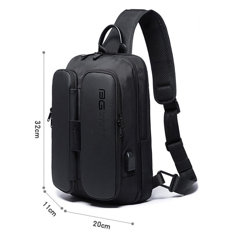 BANGE BG-7079 USB Charging Crossbody Bag with Anti-theft Pocket Oxford Cloth Chest Pack