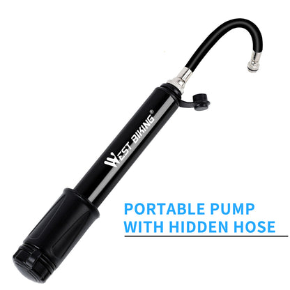 WEST BIKING 100psi High Pressure Bike Tire Ball Mini Inflatable Pump