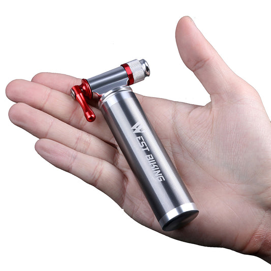 WEST BIKING Portable Bicycle Pump CO2 Inflator Cycling Schrader & Presta Mini Bike Pump No CO2 Cartridge