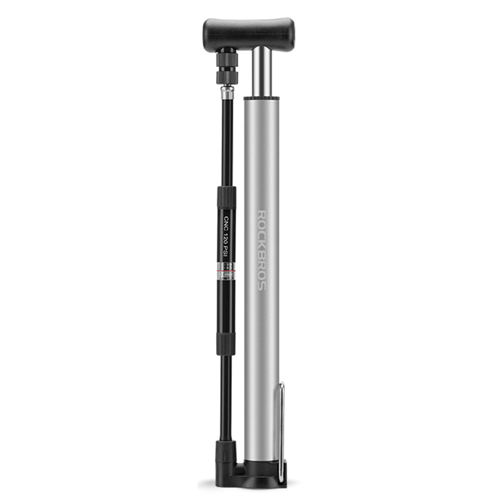 ROCKBROS RY-MP2821 Non-slip Bicycle Pump Portable Mini Floor Pump Inflator with High-Pressure/Barometer for E-bike/Motorcycle