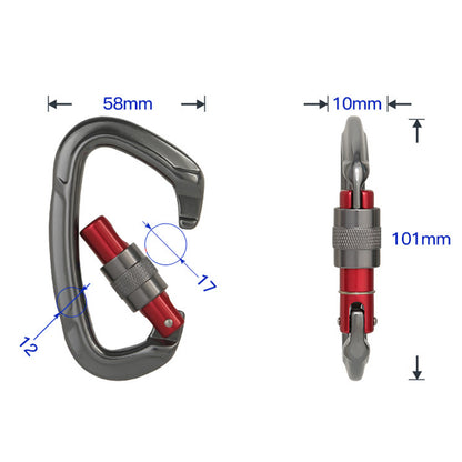 XINDA B8120BN Aluminum Alloy Keychain Carabiner D-Shape Hanging Buckle for Outdoor Camping Hiking Backpacking