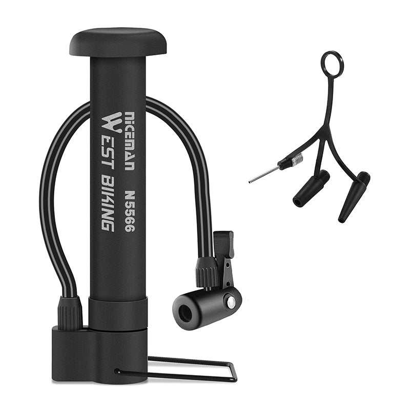 WEST BIKING YP0711140 Bicycle Foot Pump 80PSI Portable Tire Air Pump Mini Inflator for Electric Bikes / Balls