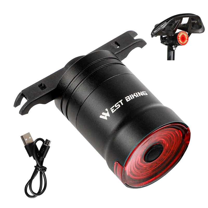 WEST BIKING Bicycle Smart Taillight Brake Sensing Bike Rear Light USB Rechargeable Tail Light