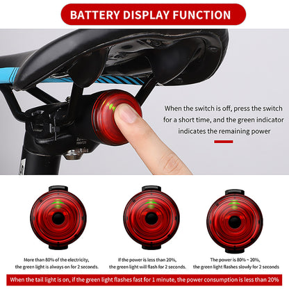 WEST BIKING Smart Sensor Bike Brake Light 6 Modes Waterproof USB Charging Bike Seatpost LED Tail Light