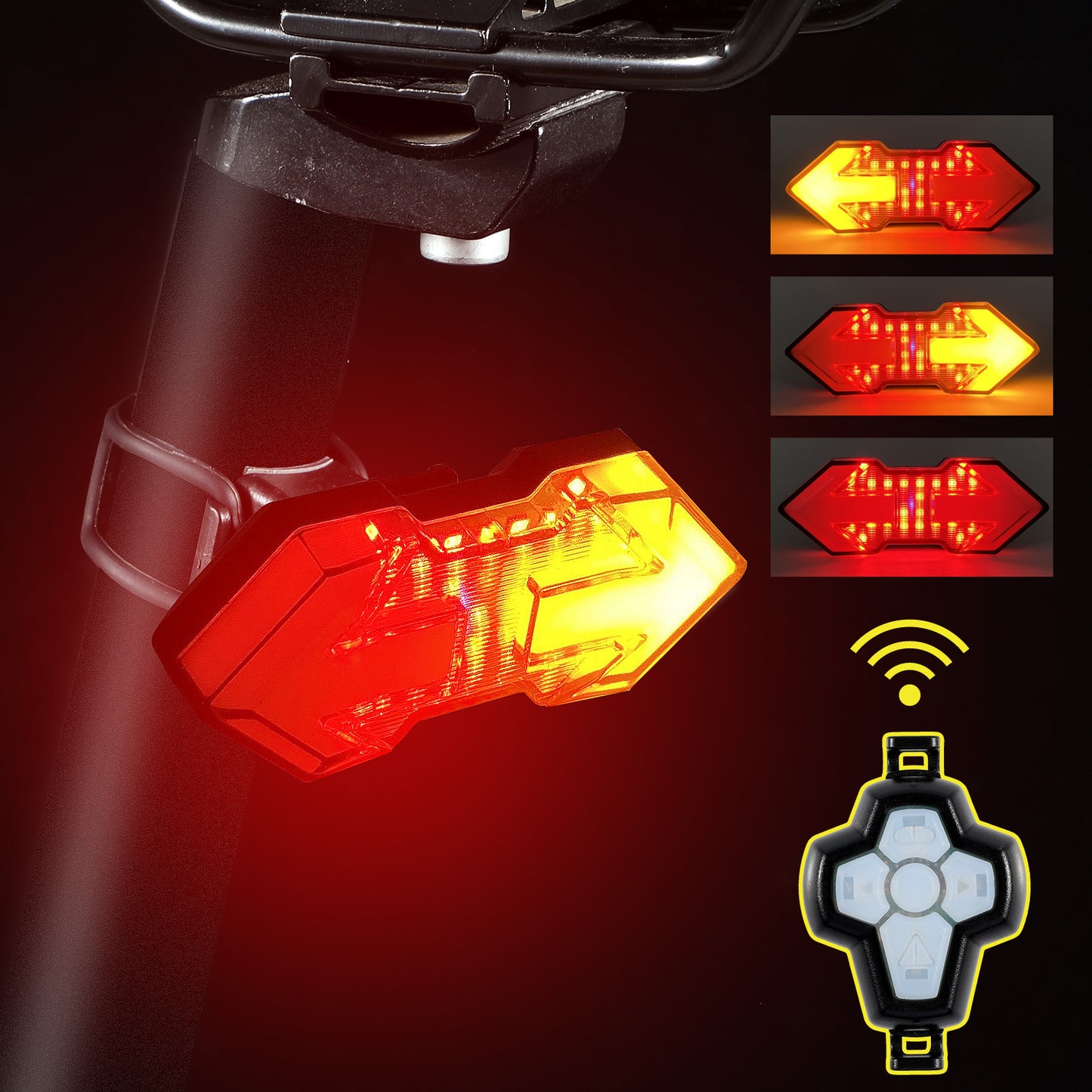 WEST BIKING YP0701299 Remote Control Bicycle Tail Light USB Rechargeable 5 Modes Cycling Rear Warning Lamp