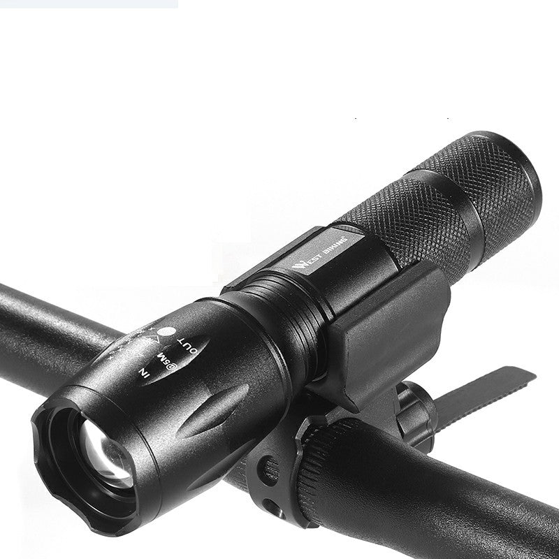 WEST BIKING YP0701162 Bicycle Front Flashlight 3 Modes Lamp Super Bright Retractable Zoom Light Cycling Mini Torch